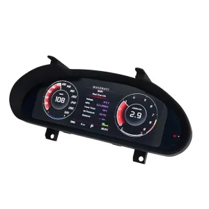 12.3 Inch Car Digital Cluster Gauge for Maserati GT/GC GranTurismo 2007-2017 Variant Virtual Cockpit Oil Dashboard Instrument Speedometer QLED Meter Upgrade-Black Color