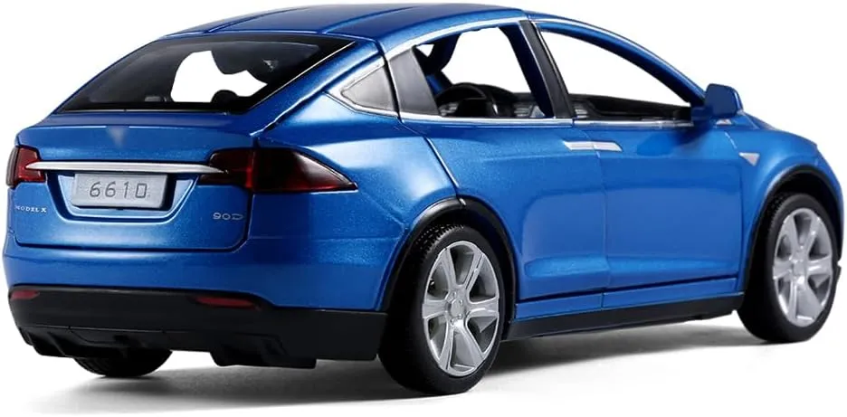 1/32 Model x Metal Die Casting Toy Car for 3 to 12 Year Old Boy Pull Back Car Toy with Sound and Lights (Blue)