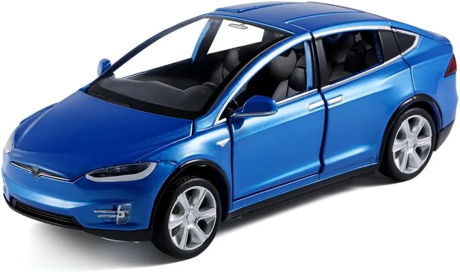 1/32 Model x Metal Die Casting Toy Car for 3 to 12 Year Old Boy Pull Back Car Toy with Sound and Lights (Blue)