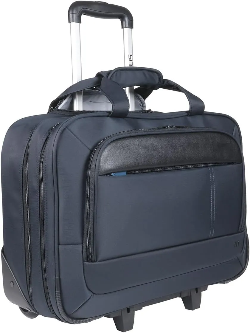 14-17 inch PC Wheeled Case/Case/Travel Short Lounge Bag, Water-Repellent Material, Navy Blue