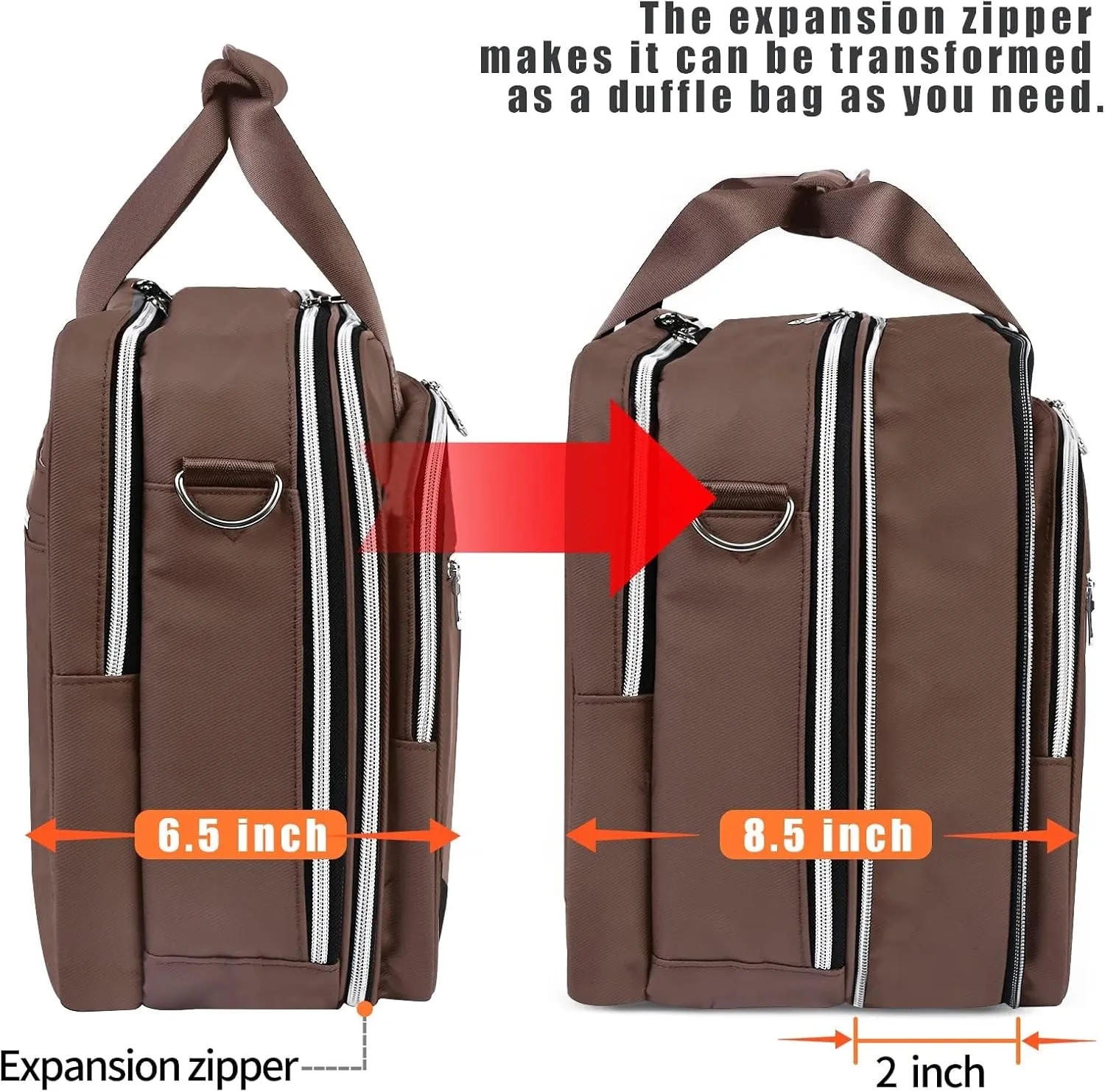 17 Inch Laptop Bag, TSA Expandable Computer Bag Large Laptop Briefcase for Men Water Resistant, Padded Laptop Shoulder Carrying Case Messenger Bag for Work Travel College, Brown
