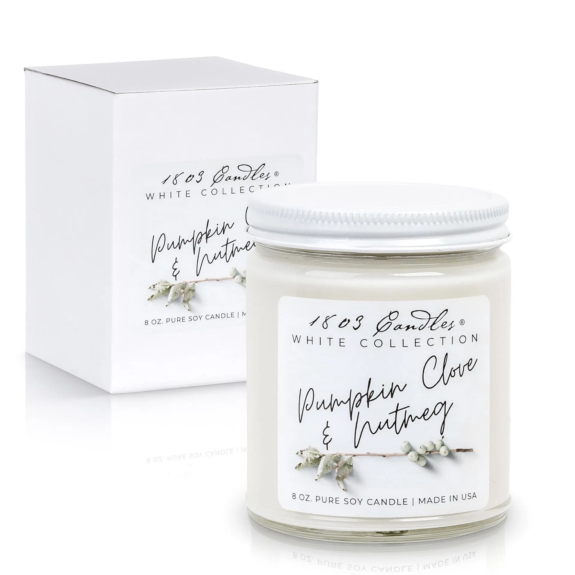 1803 Pumpkin Clove & Nutmeg White Candle Collection