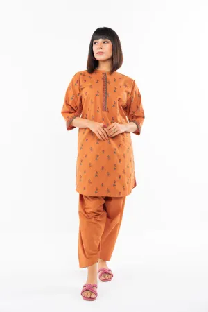 2 Pc Embroidered Cambric Outfit