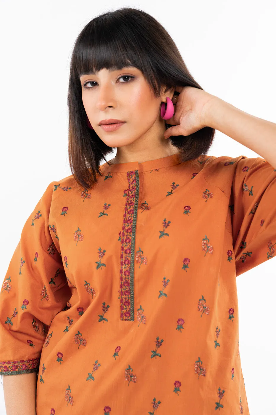 2 Pc Embroidered Cambric Outfit