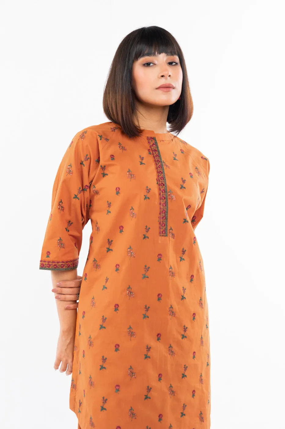 2 Pc Embroidered Cambric Outfit