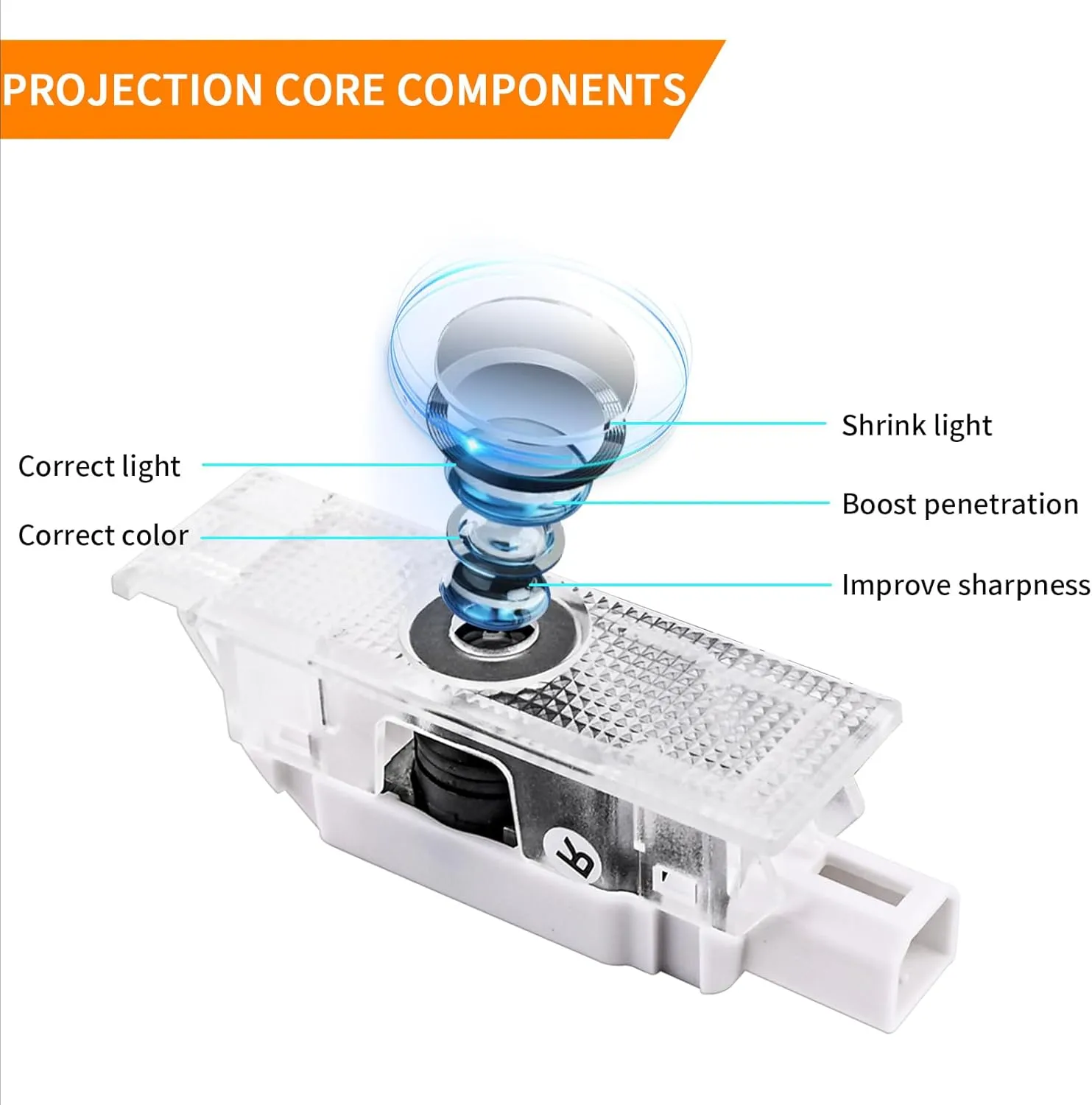 2 Pcs Never Fade Door Light Logo, Projection Ghost Shadow Welcome Puddle Light Compatible with Challenger 2013~Present Accessories (Bees)
