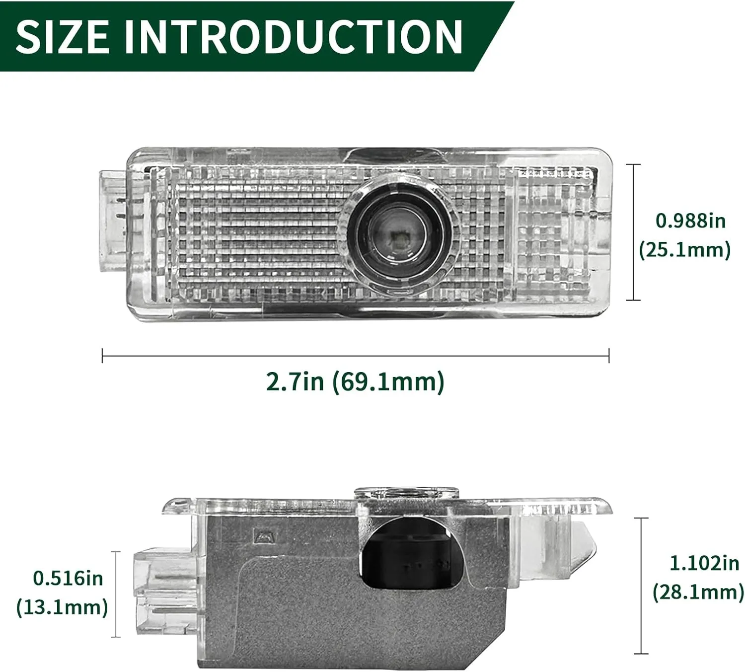 2 Pcs Never Fade Door Light Logo, Projection Ghost Shadow Welcome Puddle Light Compatible with Range Rover 2010-2022 Accessories (White & Green)