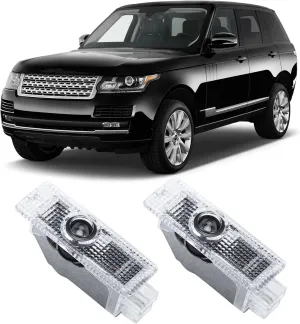 2 Pcs Never Fade Door Light Logo, Projection Ghost Shadow Welcome Puddle Light Compatible with Range Rover 2010-2022 Accessories (White & Green)