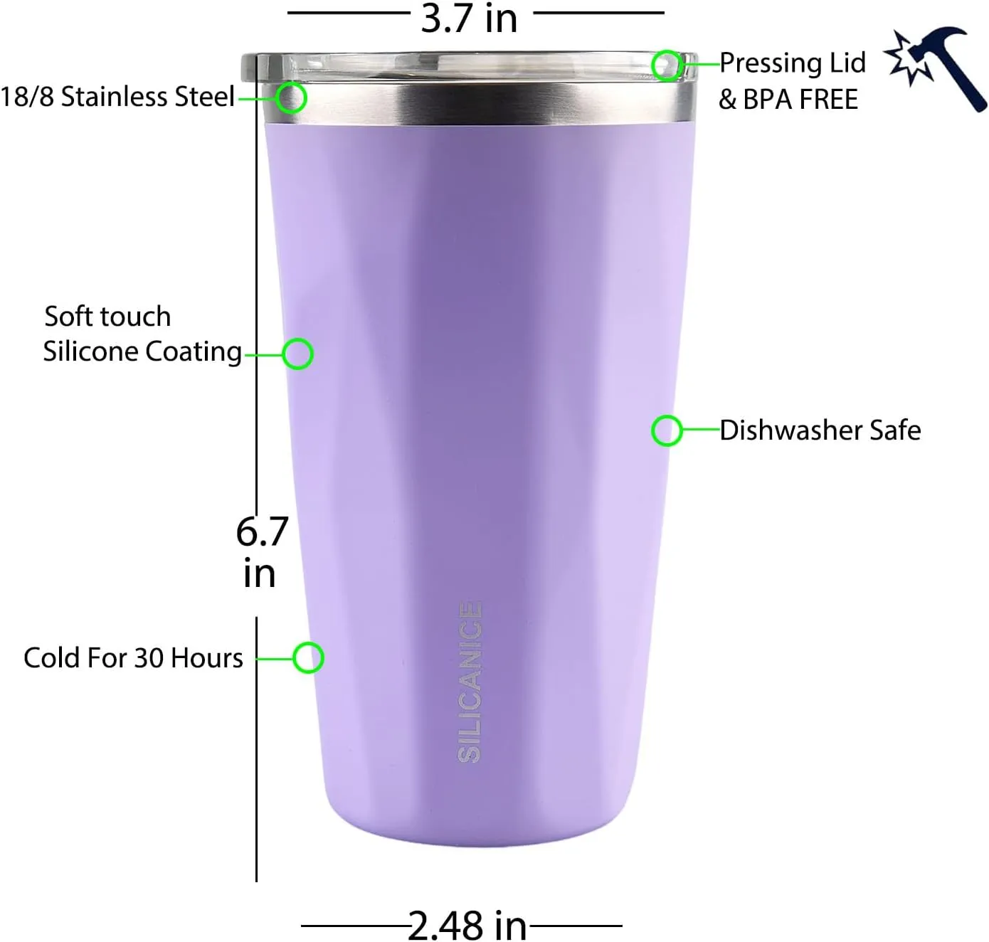 20 oz Tumblers With Straw And Lid,Dishwasher Safe Travel Coffee Mug,Stainless Steel Vacuum Insulated Iced Hot Cup,beach No Spill Proof Women Water Bottle Drink For Adults Durable (Brige Purple, 20 oz)