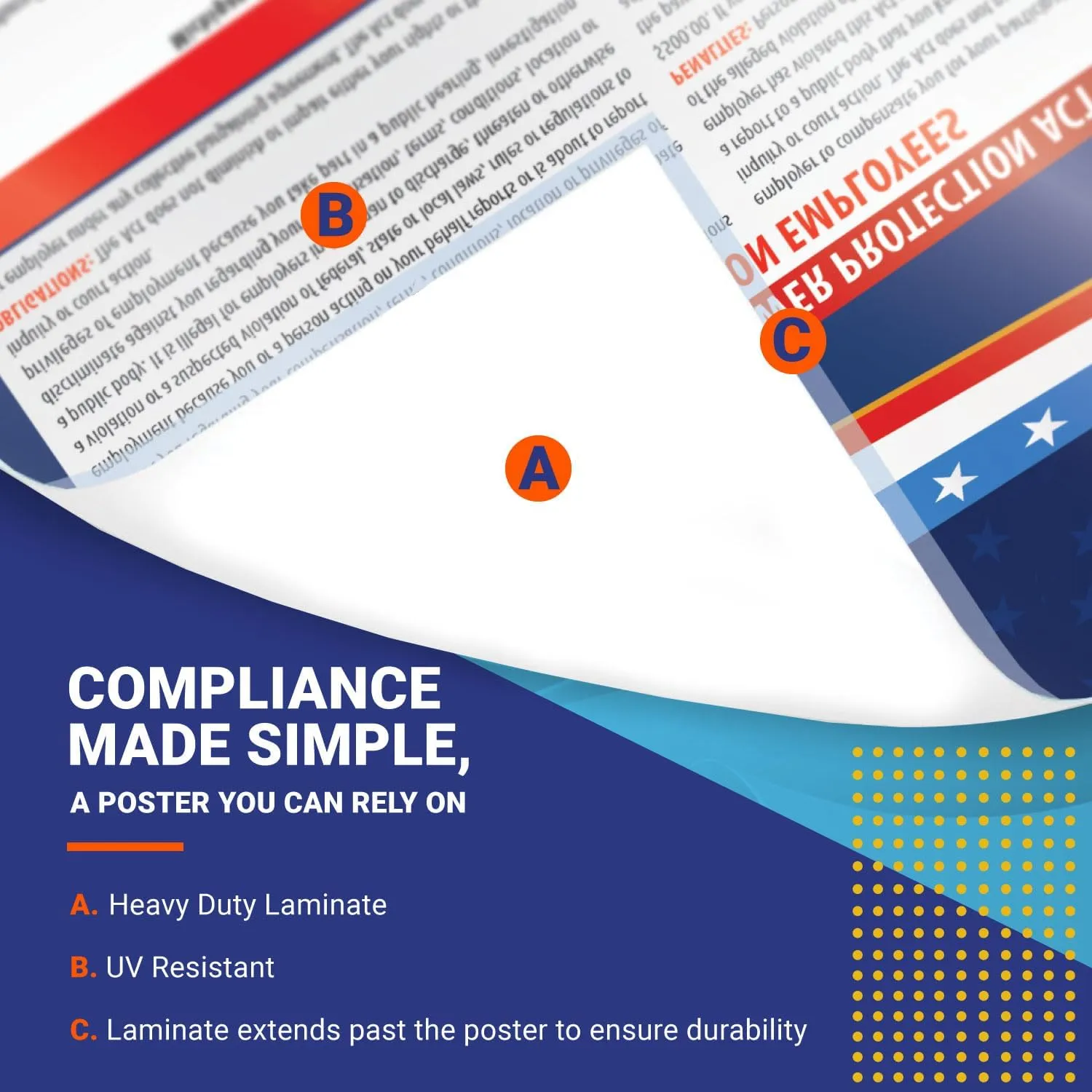 2025 Arizona State and Federal Labor Law Poster - OSHA Workplace Compliant - Mandatory Regulations Posting for Employees - All in One Required Compliance Posting 16" x 40" - Laminated (English)