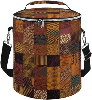 24 Cans Collapsible Soft Cooler Bag,African Style Patchwork Large Leakproof Camping Cooler,Portable Travel Cooler for Picnic, Camping, Beach, Trip