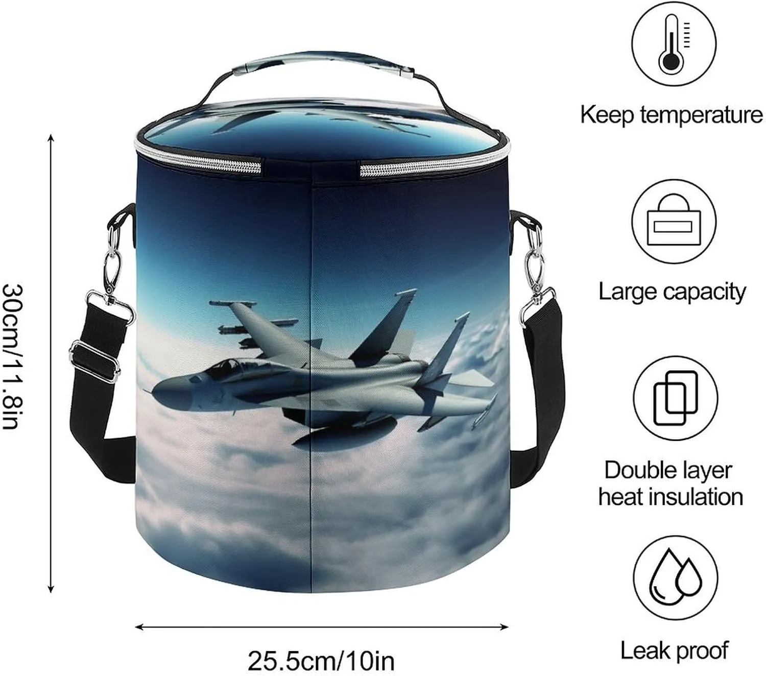 24 Cans Collapsible Soft Cooler Bag,Aircraft Fighter Jets Large Leakproof Camping Cooler,Portable Travel Cooler for Picnic, Camping, Beach, Trip
