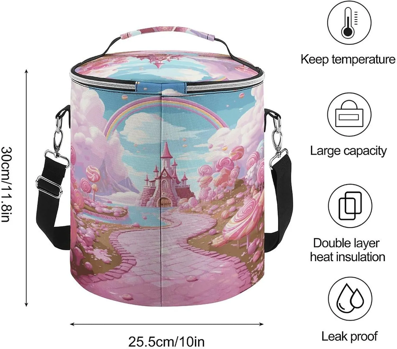 24 Cans Collapsible Soft Cooler Bag,Candy Land Large Leakproof Camping Cooler,Portable Travel Cooler for Picnic, Camping, Beach, Trip