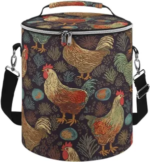 24 Cans Collapsible Soft Cooler Bag,Chicken Print Large Leakproof Camping Cooler,Portable Travel Cooler for Picnic, Camping, Beach, Trip