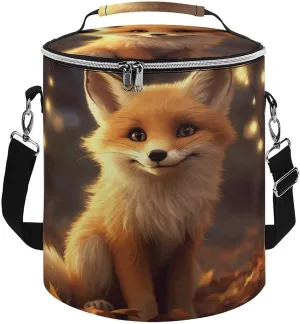 24 Cans Collapsible Soft Cooler Bag,Cute Fox Large Leakproof Camping Cooler,Portable Travel Cooler for Picnic, Camping, Beach, Trip