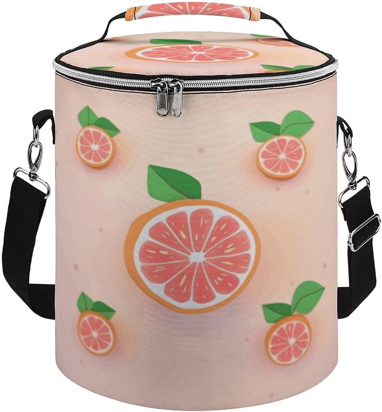 24 Cans Collapsible Soft Cooler Bag,Cute Grapefruit Large Leakproof Camping Cooler,Portable Travel Cooler for Picnic, Camping, Beach, Trip