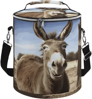 24 Cans Collapsible Soft Cooler Bag,Funny Donkey Large Leakproof Camping Cooler,Portable Travel Cooler for Picnic, Camping, Beach, Trip
