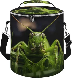 24 Cans Collapsible Soft Cooler Bag,Grasshopper on Grass Large Leakproof Camping Cooler,Portable Travel Cooler for Picnic, Camping, Beach, Trip