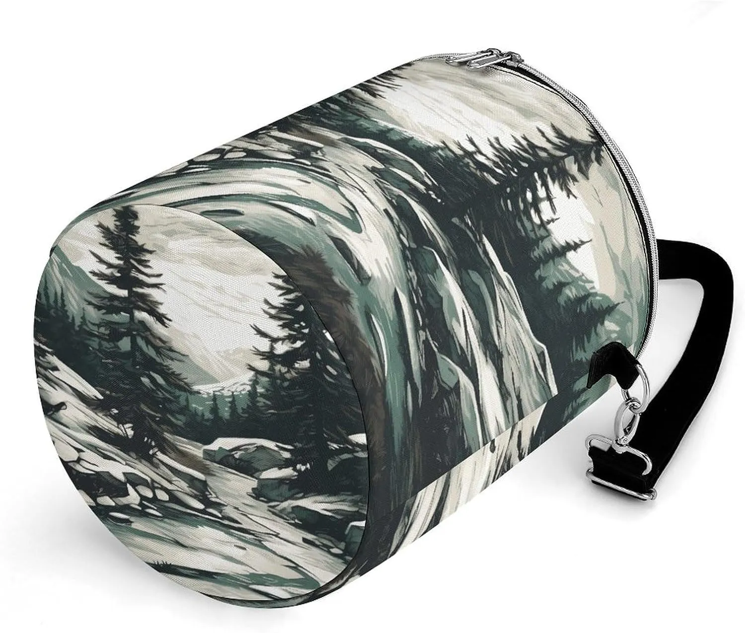 24 Cans Collapsible Soft Cooler Bag,Hand Drawn Two Pine Trees Large Leakproof Camping Cooler,Portable Travel Cooler for Picnic, Camping, Beach, Trip