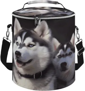 24 Cans Collapsible Soft Cooler Bag,Husky Dog Large Leakproof Camping Cooler,Portable Travel Cooler for Picnic, Camping, Beach, Trip