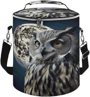 24 Cans Collapsible Soft Cooler Bag,Owl And Moon Large Leakproof Camping Cooler,Portable Travel Cooler for Picnic, Camping, Beach, Trip