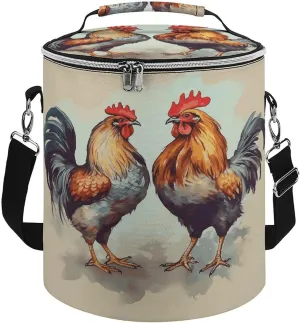 24 Cans Collapsible Soft Cooler Bag,Rooster And Hen Large Leakproof Camping Cooler,Portable Travel Cooler for Picnic, Camping, Beach, Trip