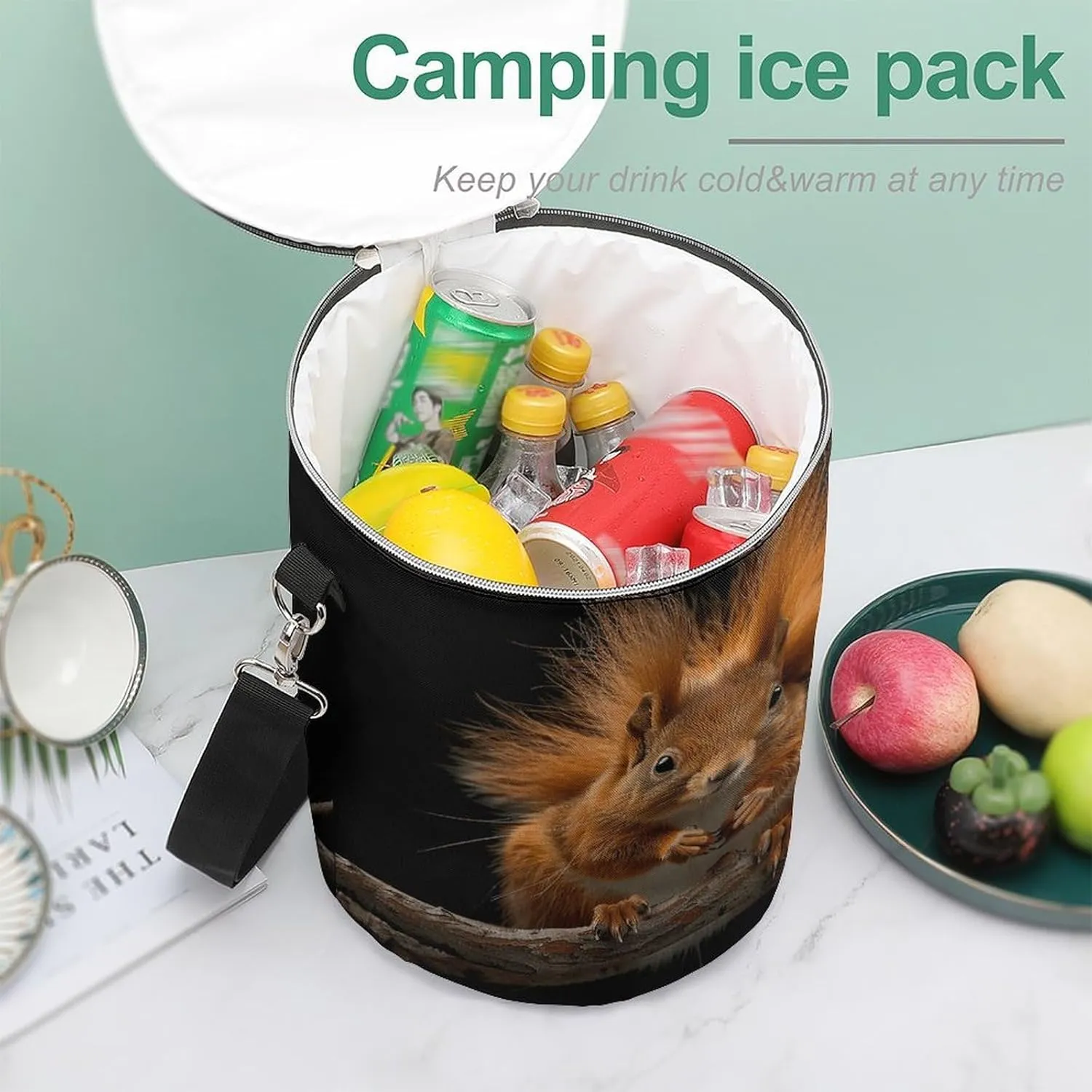 24 Cans Collapsible Soft Cooler Bag,Sitting on A Branch Large Leakproof Camping Cooler,Portable Travel Cooler for Picnic, Camping, Beach, Trip
