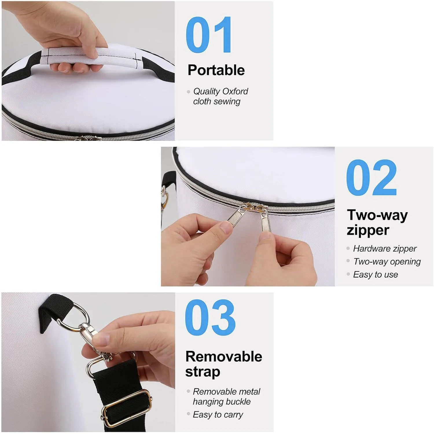 24 Cans Collapsible Soft Cooler Bag,White Sheep on Background Large Leakproof Camping Cooler,Portable Travel Cooler for Picnic, Camping, Beach, Trip