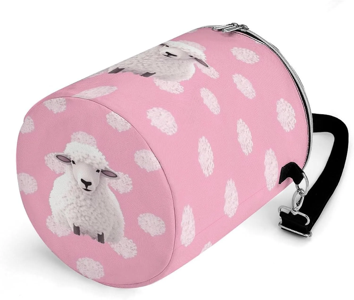 24 Cans Collapsible Soft Cooler Bag,White Sheep on Background Large Leakproof Camping Cooler,Portable Travel Cooler for Picnic, Camping, Beach, Trip