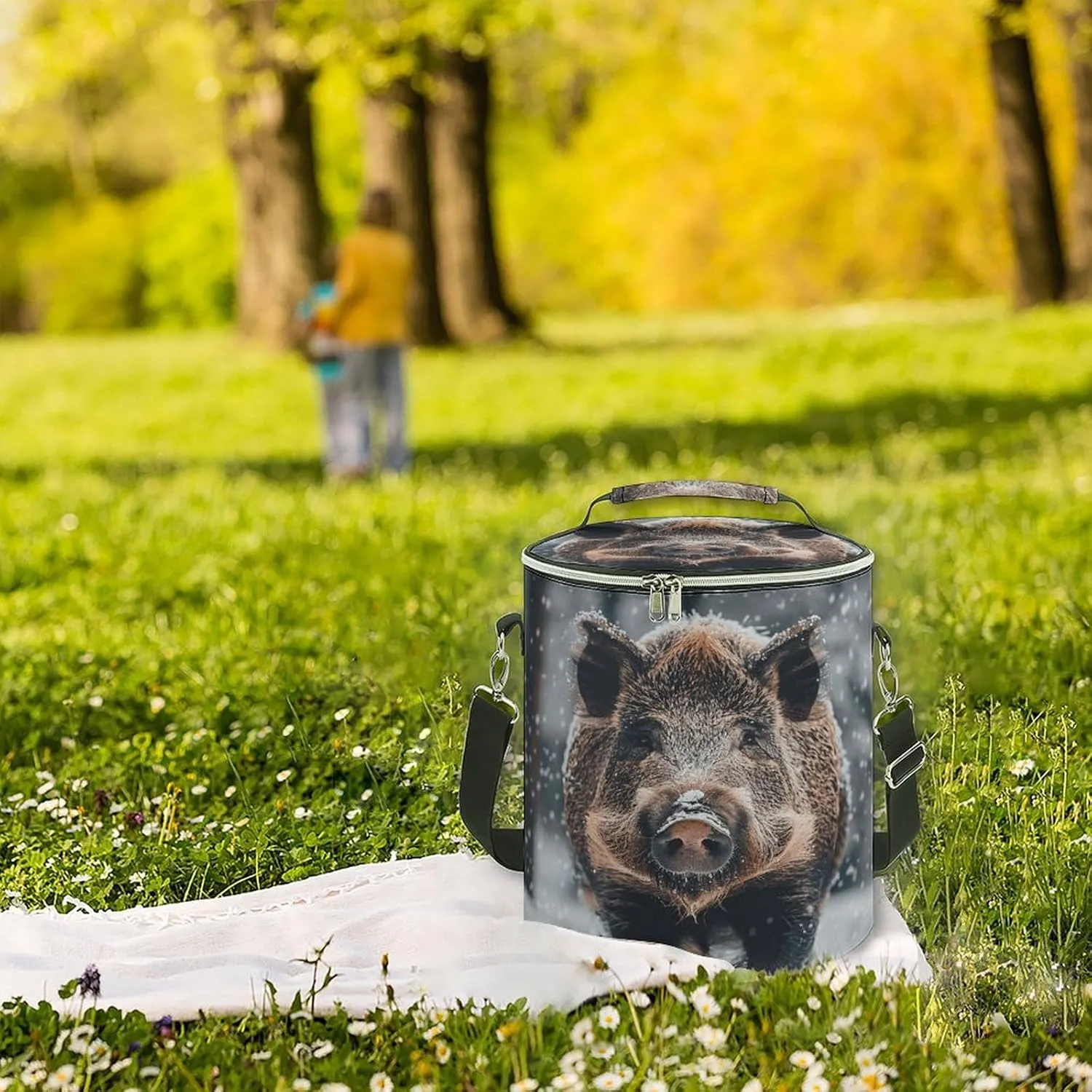 24 Cans Collapsible Soft Cooler Bag,Wild Boar Large Leakproof Camping Cooler,Portable Travel Cooler for Picnic, Camping, Beach, Trip