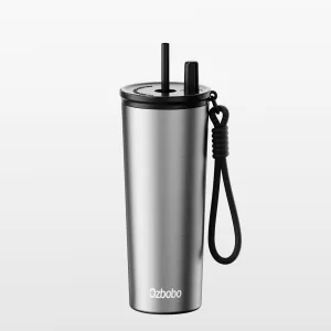 24oz Stainless Steel Tumbler With Lid And Straw Insulated Water Bottle With Straw Gifts For Men Women Tumbler Used For Travel Daily School Sports(Silver)