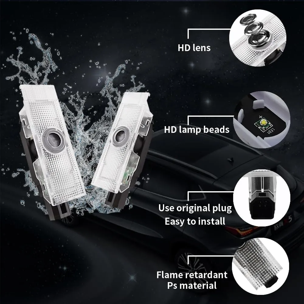 2PCS Door Lights Logo Projector Ultra-Bright Welcome Step Light Puddle Lights Compatible with Alfa Romeo Stelvio Mito Giulietta Giulia Tonale (for alfa Shield 1)