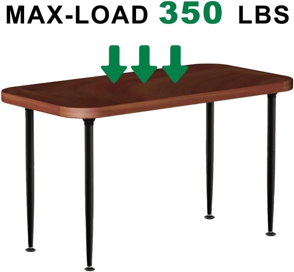 3-in-1 Metal Folding Table Legs with Adjustable Floor Protectors for Round or Square Table, Collapsible Home DIY Furniture Legs, 28/18 /14 Inch, Black, Set of 4