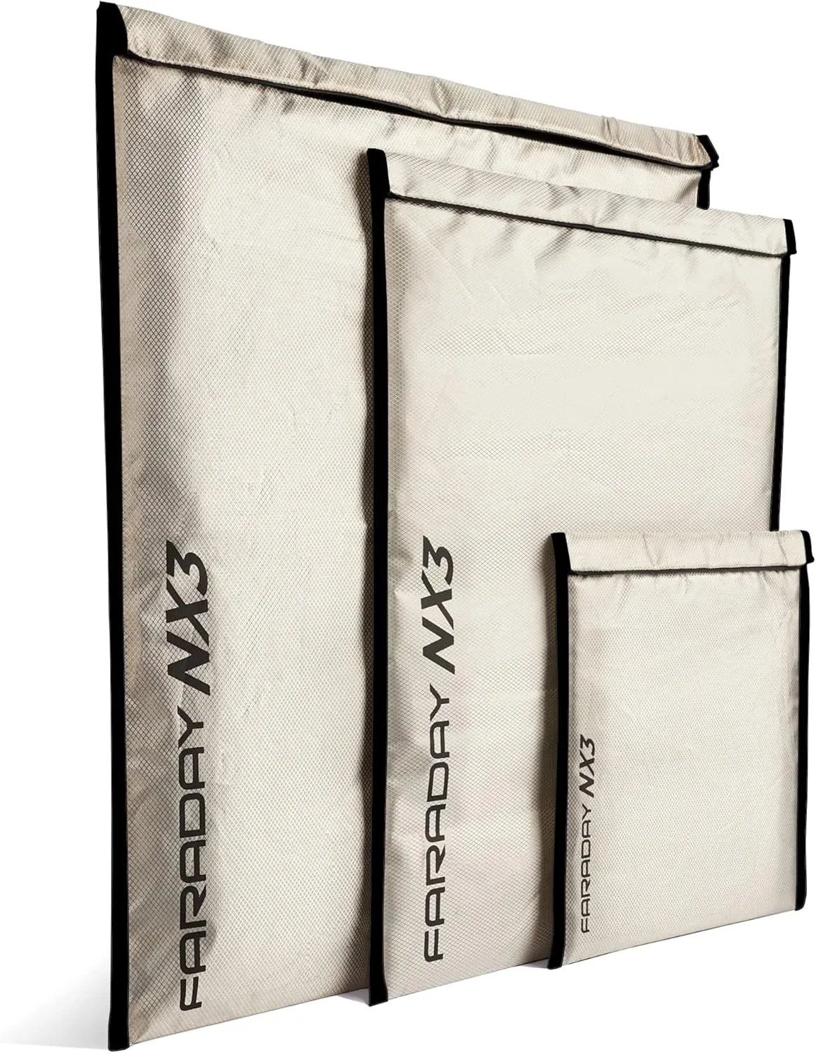 3 pc Medium Kit NX3 Triple Layer Cyber Fabric Faraday Bag Sleeves Pouch Signal Shielding, Anti-Hacking, Anti-Tracking, EMP Bag