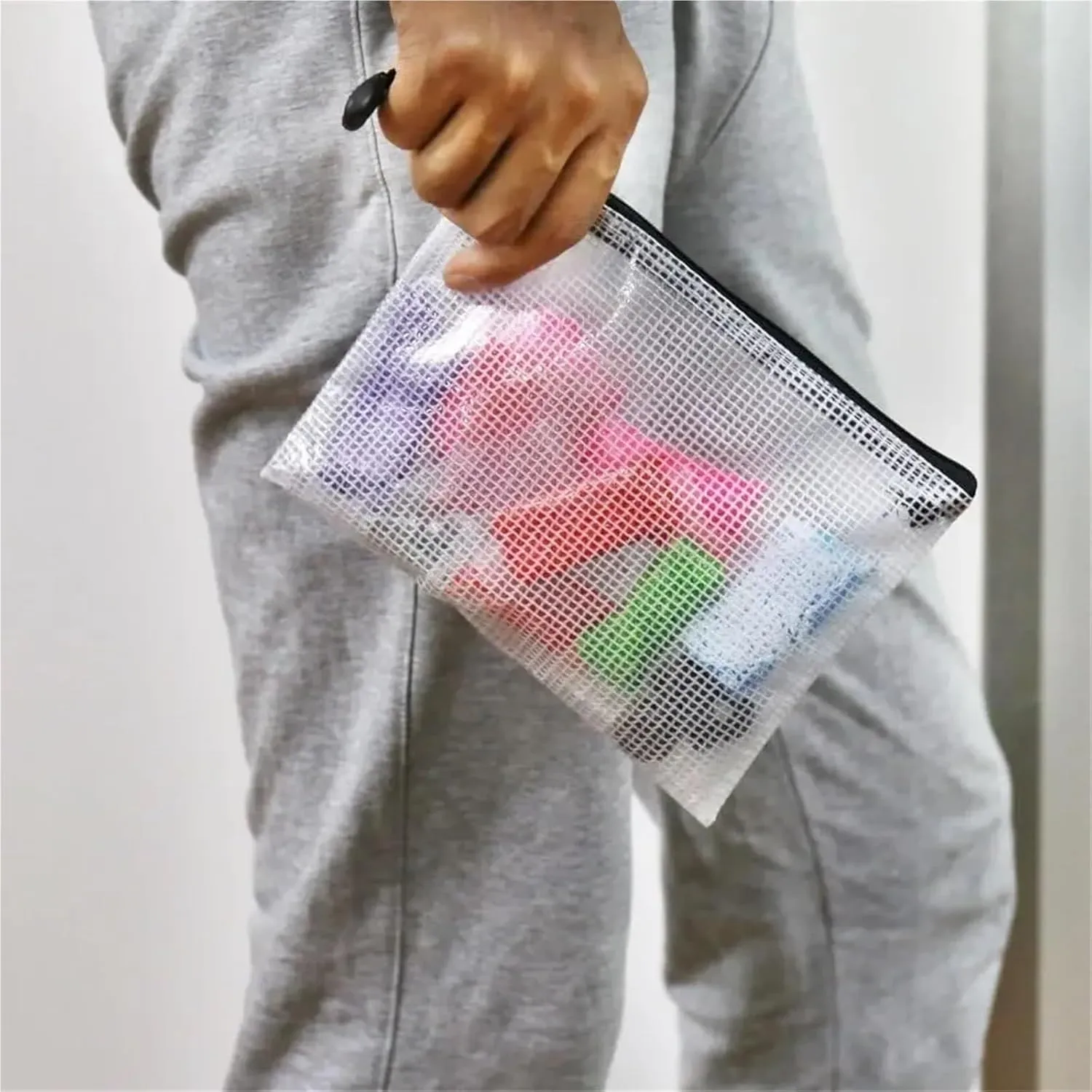 3/5PCS Stationery Storage Bag Folder File Mesh Zipper Pouch A3 A4 A5 A6 Document Bag Zip File Folders School Office Supplies Ideal for Storing Small Items for Everyday Use(A4)