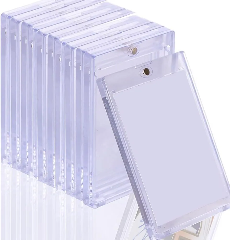 35pt Magnetic Card Holder for Trading Cards, 20 Pack Baseball Cards Protectors Hard Plastic for Collectible Sports Cards Acrylic Display Card Cases Fit 2.5x3.5in (Clear)