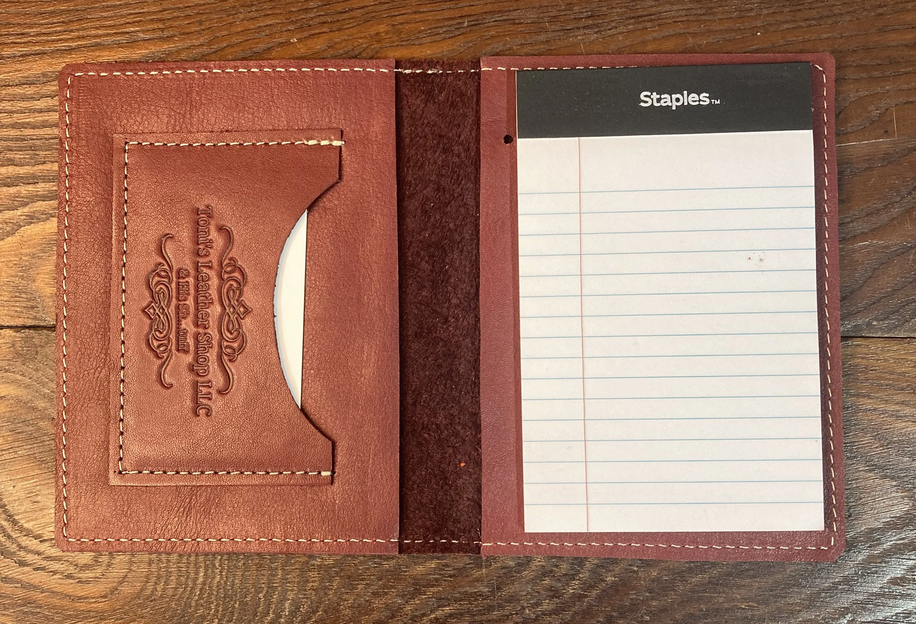 3" x 5" Crimson Leather Notebook