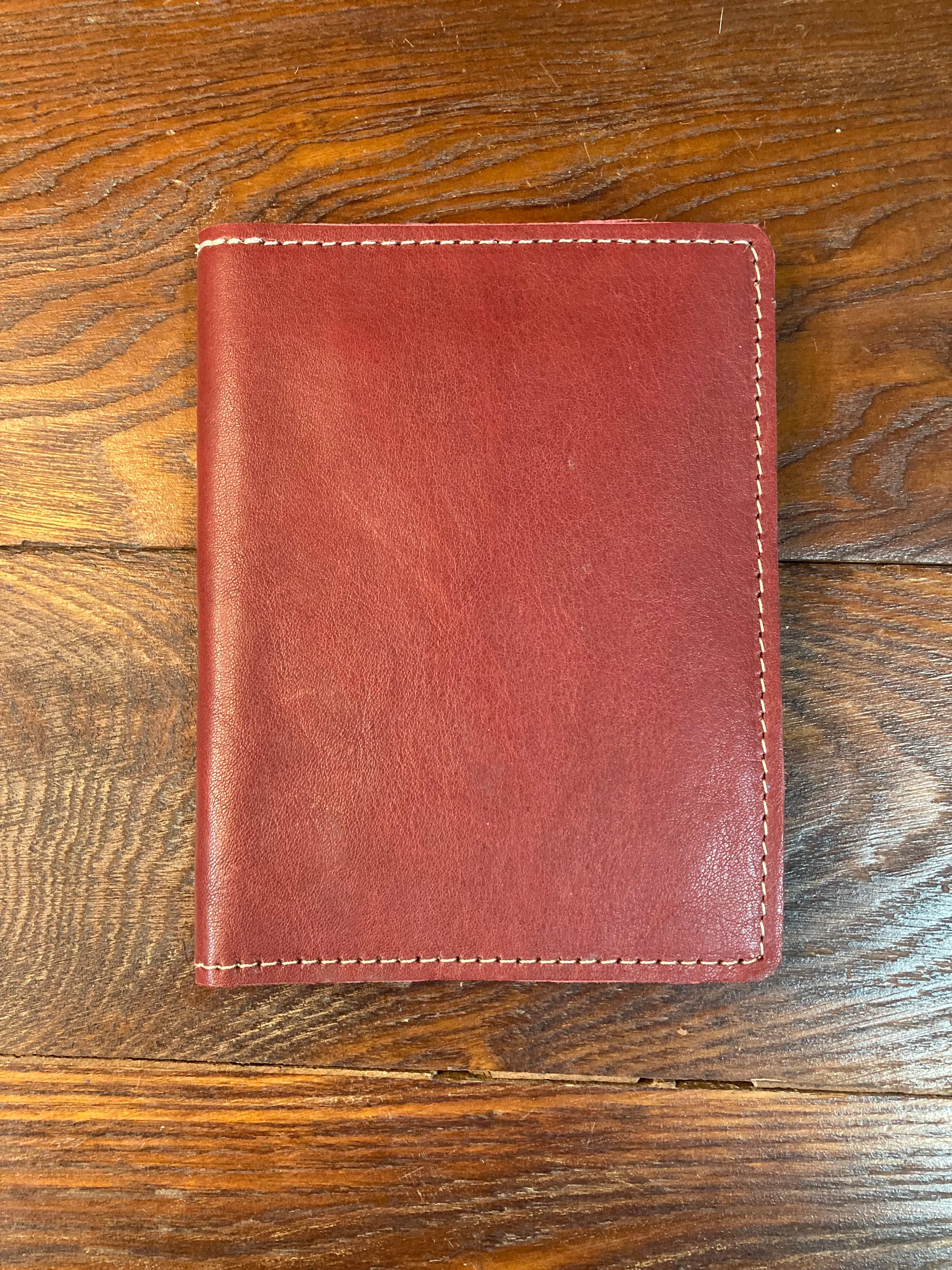 3" x 5" Crimson Leather Notebook