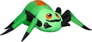 4' Gemmy Airblown Inflatable Halloween Green Spider Yard Decoration 550858