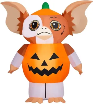 4.5' Gemmy Airblown Inflatable Gremlins Halloween Gizmo in Pumpkin Costume Yard Decoration 550883
