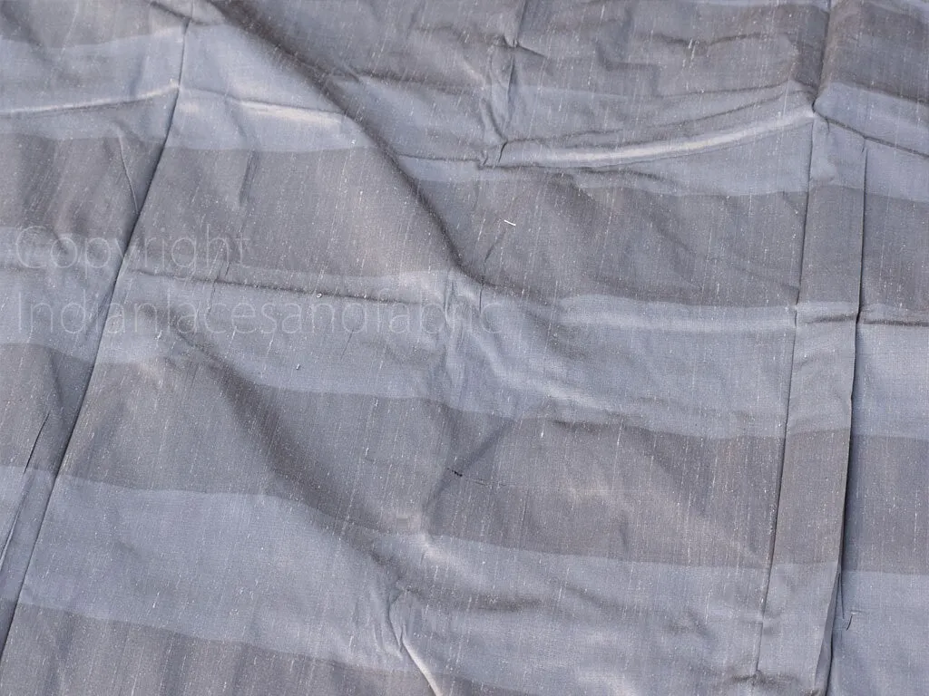 54" Indian Grey Pure Silk Shantung Fabric Stripes Silk Curtains Drapery Cushion Home Decor Dresses Silk Fabric by the Yard Sewing Valance