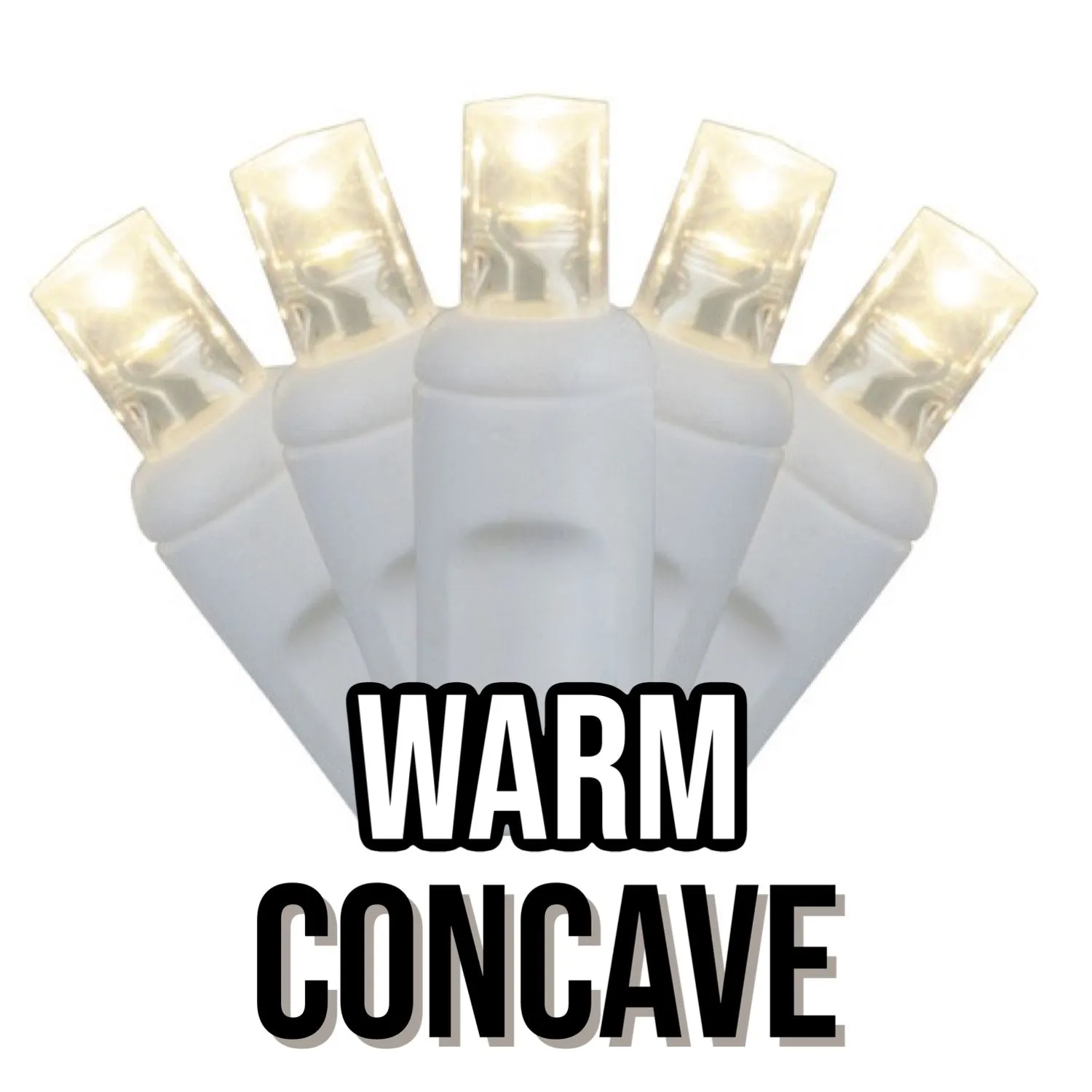 5MM LED Concave White Cord 50 Lights