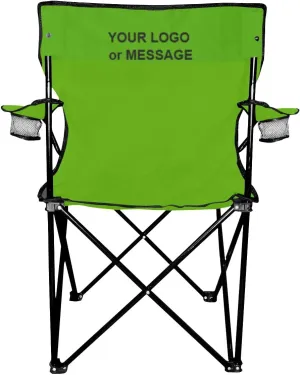 6-Qty Folding Chairs with Imprinted Logo or Message On Back - Custom Gift for Sports, Picnics & Tailgating