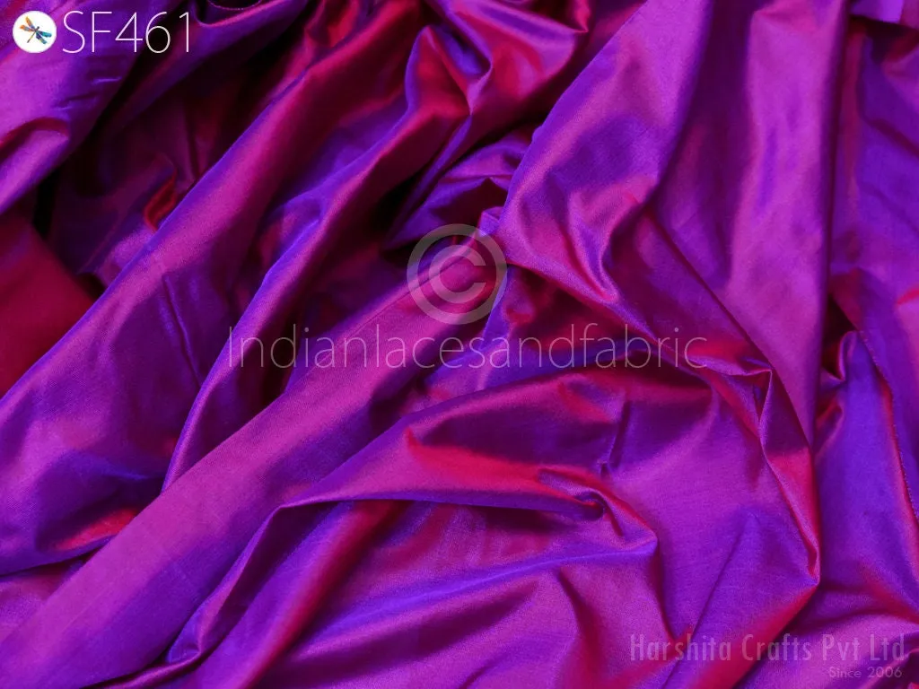 60gsm Iridescent Indian Pure Silk Fabric by the yard Mulberry Silk Home decor Curtains Scarf Costume Apparel Wedding Evening Dresses Dolls