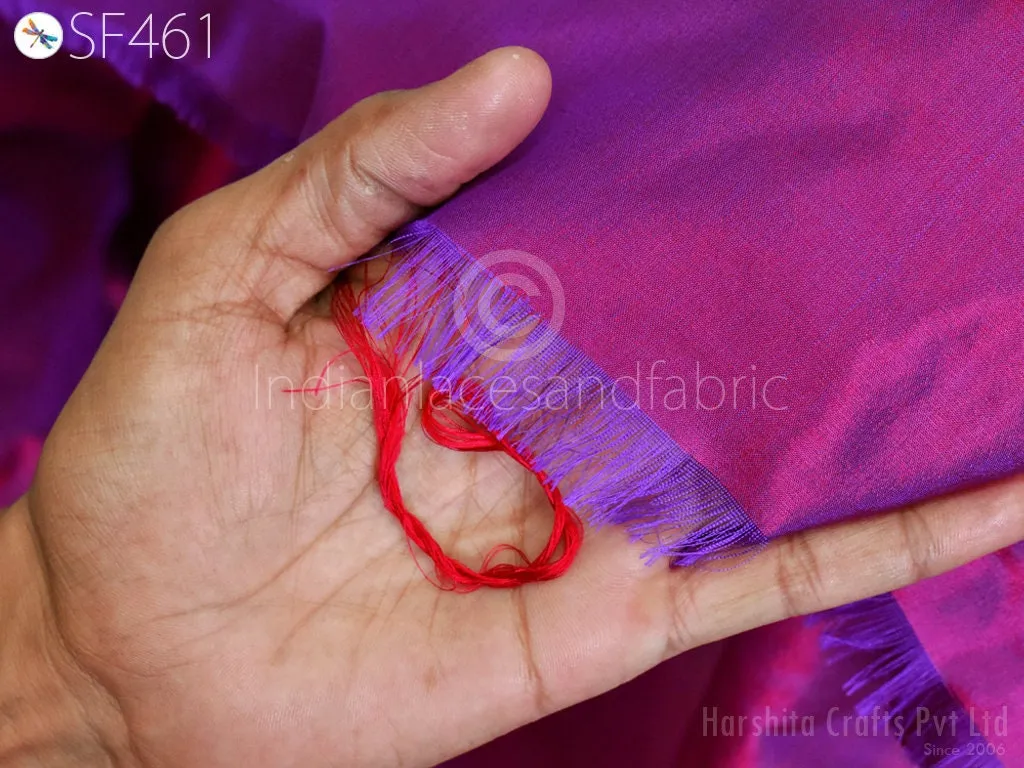 60gsm Iridescent Indian Pure Silk Fabric by the yard Mulberry Silk Home decor Curtains Scarf Costume Apparel Wedding Evening Dresses Dolls