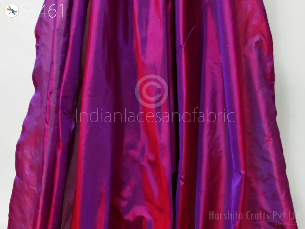 60gsm Iridescent Indian Pure Silk Fabric by the yard Mulberry Silk Home decor Curtains Scarf Costume Apparel Wedding Evening Dresses Dolls