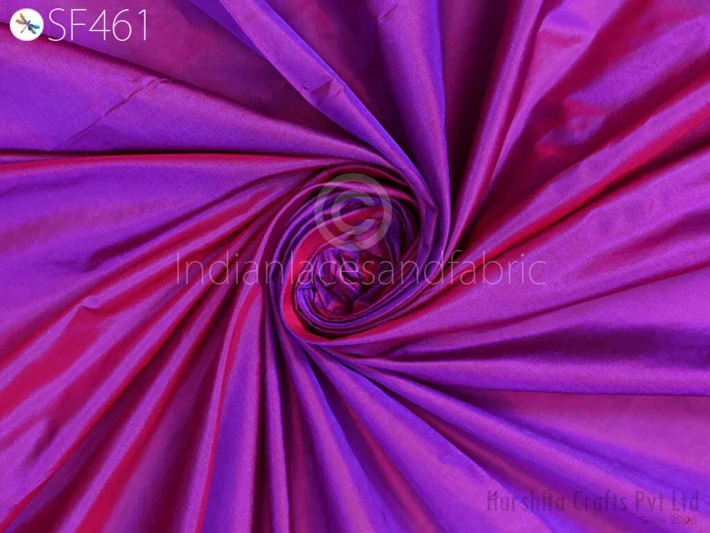 60gsm Iridescent Indian Pure Silk Fabric by the yard Mulberry Silk Home decor Curtains Scarf Costume Apparel Wedding Evening Dresses Dolls