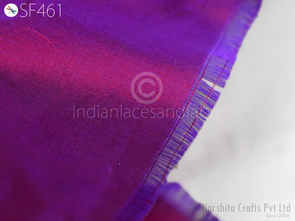 60gsm Iridescent Indian Pure Silk Fabric by the yard Mulberry Silk Home decor Curtains Scarf Costume Apparel Wedding Evening Dresses Dolls