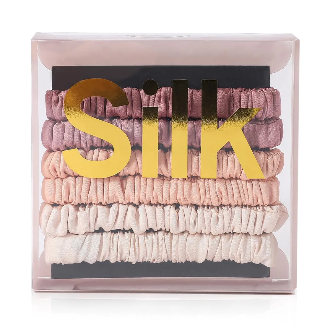 6PCS Silk Scrunchies for Women, 100% Mulberry Silk Hair Ties, Scrunchies for Women Girls, Elastic Ponytail Holders No Damage