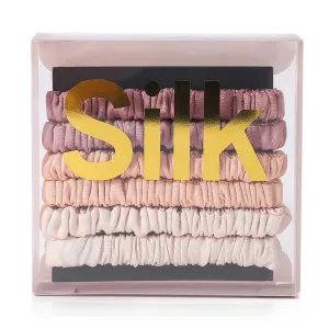 6PCS Silk Scrunchies for Women, 100% Mulberry Silk Hair Ties, Scrunchies for Women Girls, Elastic Ponytail Holders No Damage